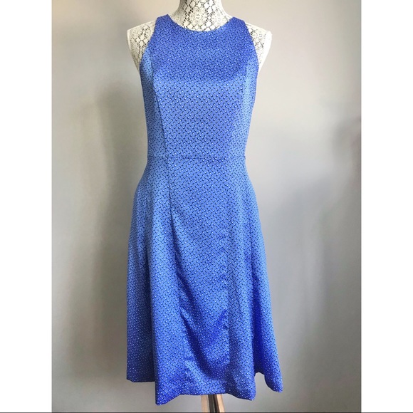 NWOT Banana Republic silky print dress blue size 4